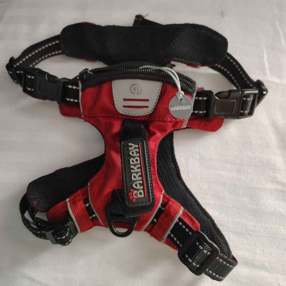 Barkbay Medium Red Dog No Pull Harness with Secure Fit